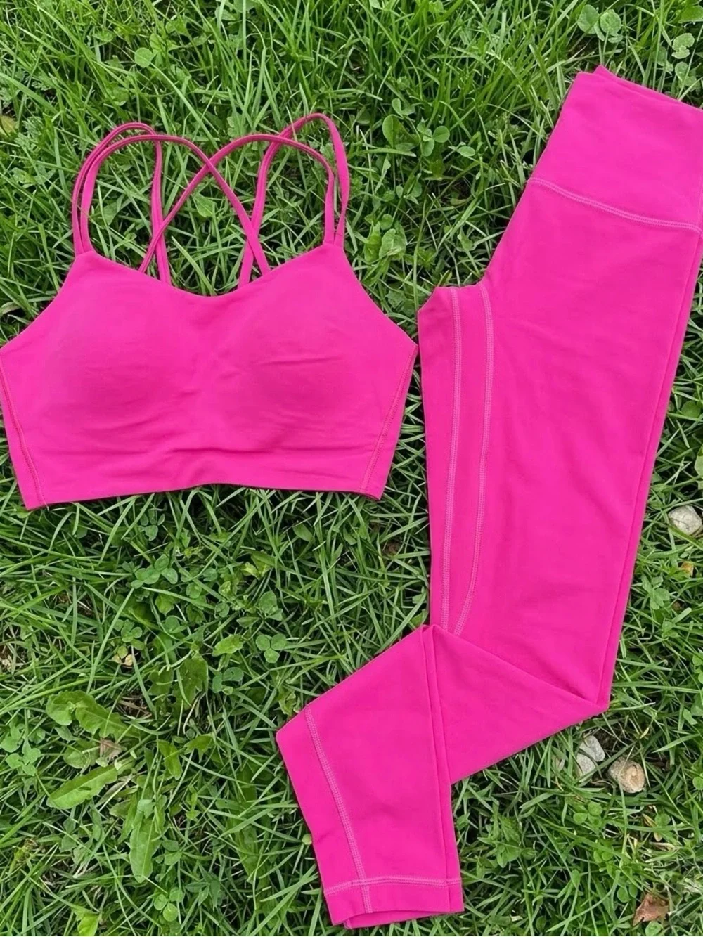 Lululemon Align Hot Pink Strappy Set Size 4 XS